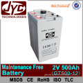 Supercapacitor maintenance free 2 volt battery 500ah